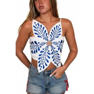 NEW CRETA endless summer cropped tank top in white